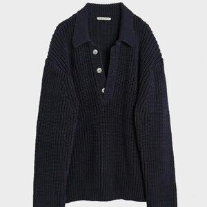Our Legacy Big Piquet - Navy Chunky Cotton Rib